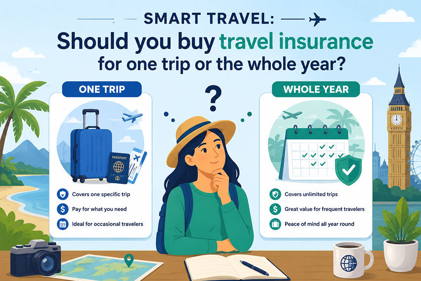 Smart travel: Should you buy travel insurance for one trip or the whole year?
