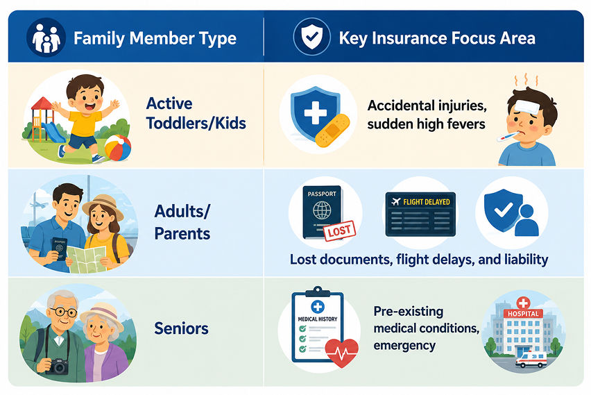 Travel insurance for different travellers