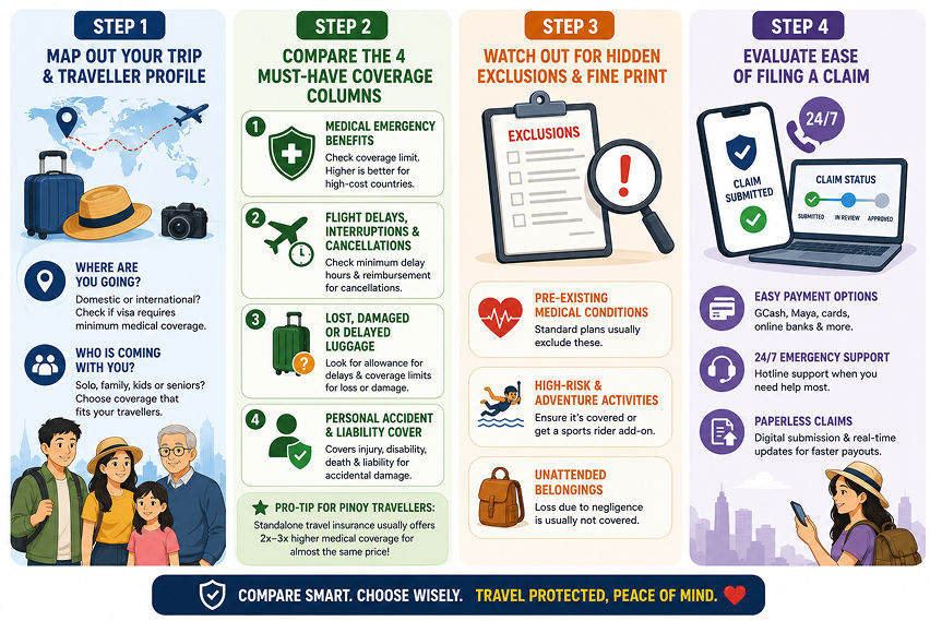 Comparing travel insurance plans online