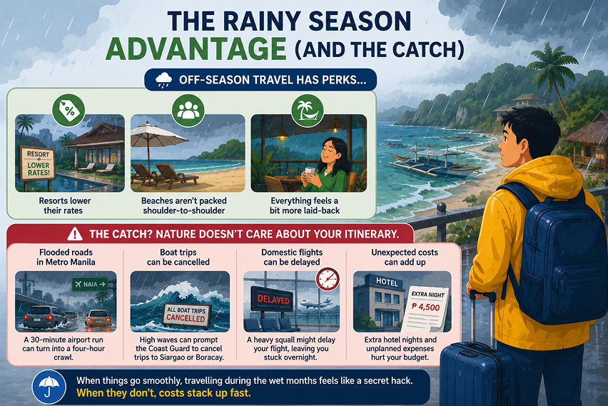 rainy season travel advantage