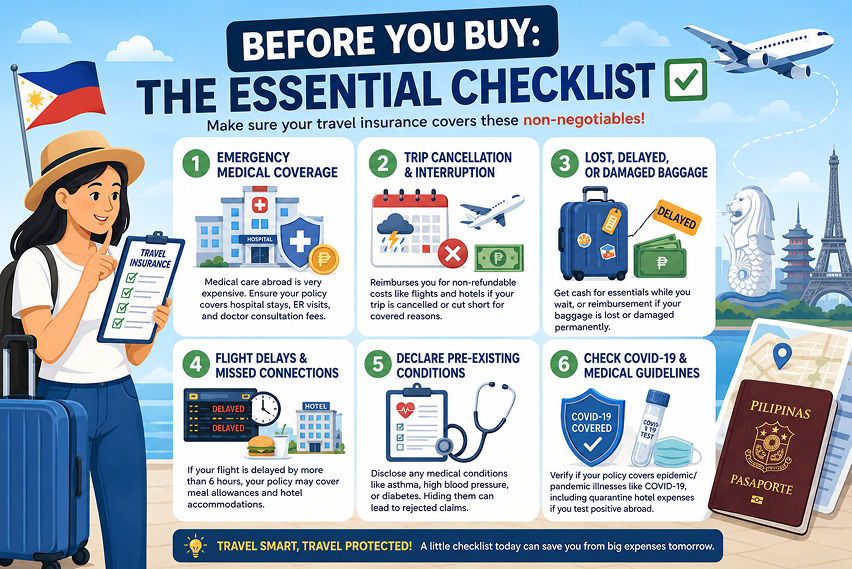 Travel insurance checklist for first-time Filipino travellers