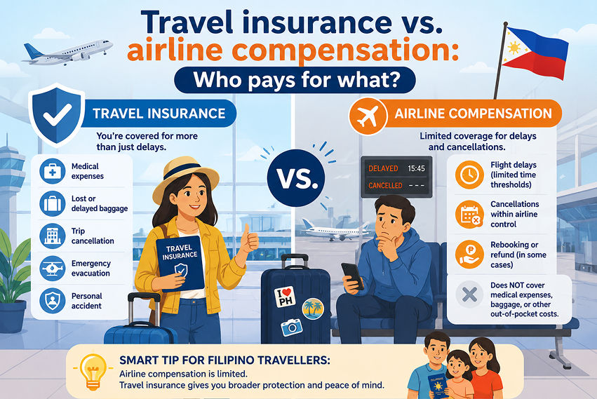 Travel insurance vs. airline compensation: Who pays for what?